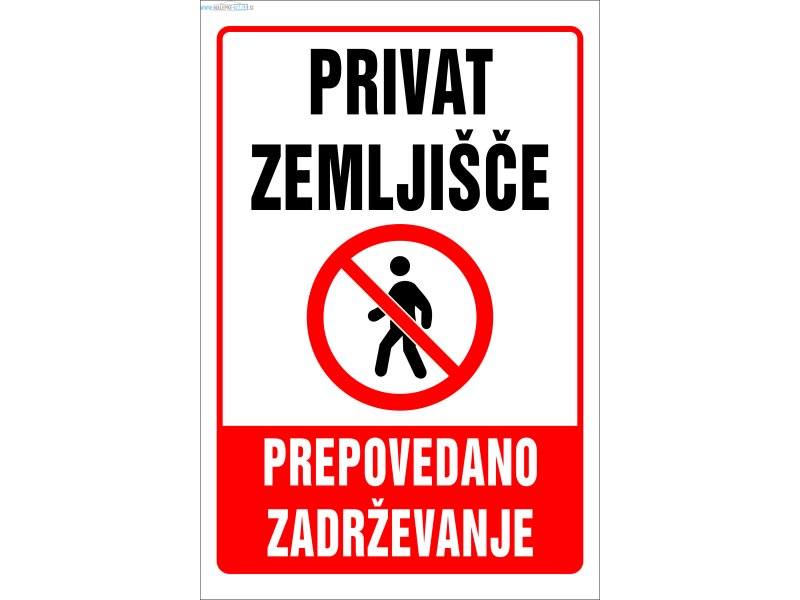 Privat zemljišče prepovedano zadrževanje